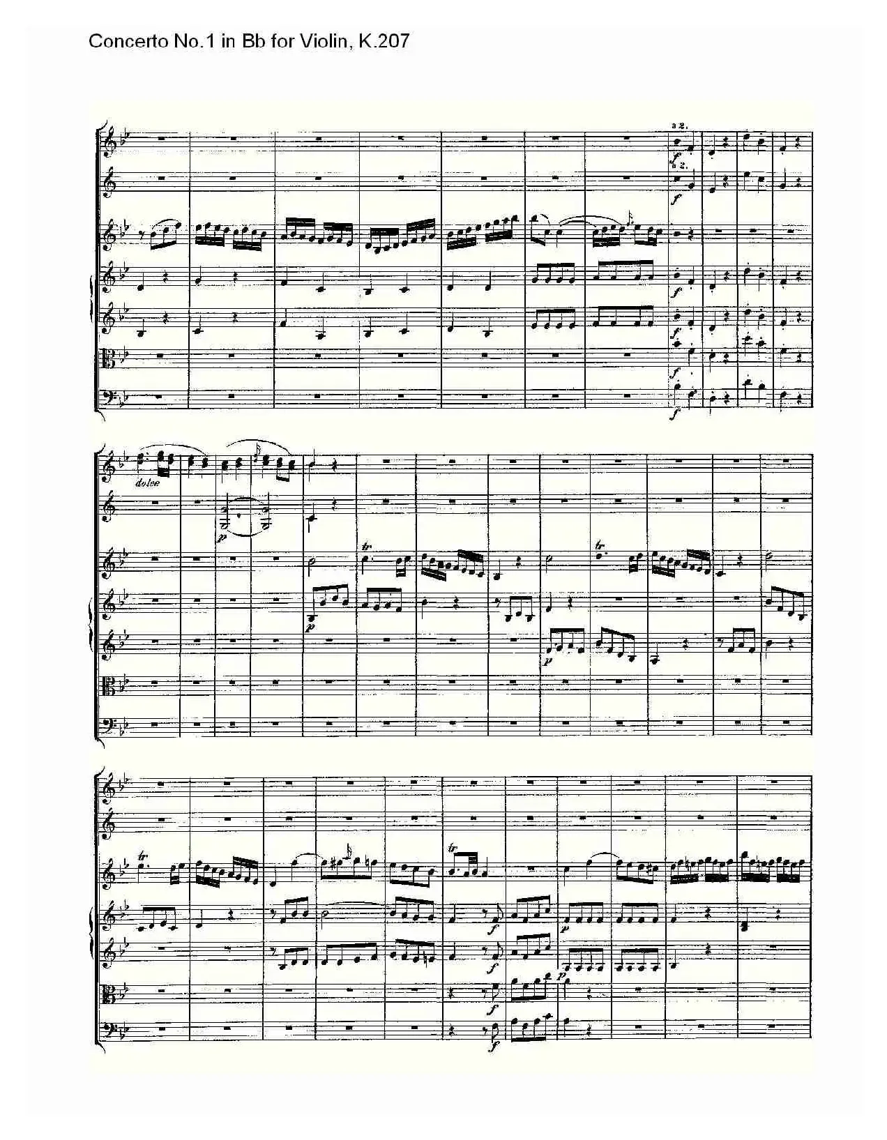 Concerto No.1 in Bb for Violin, K.207（Bb调小提琴第一协奏曲）