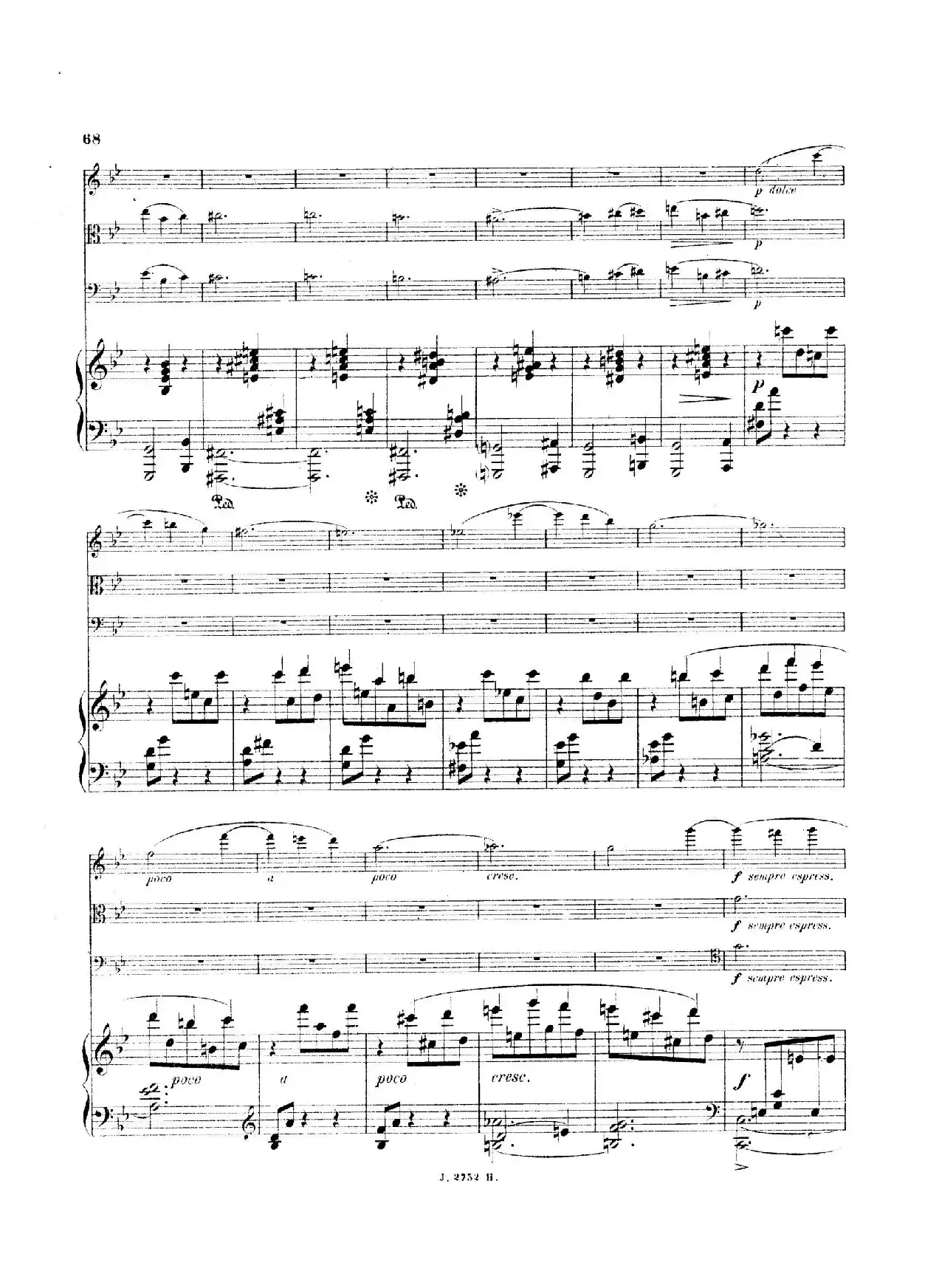 Piano Quartet No.2 in g Minor Op.45（g小调第二钢琴四重奏总谱）