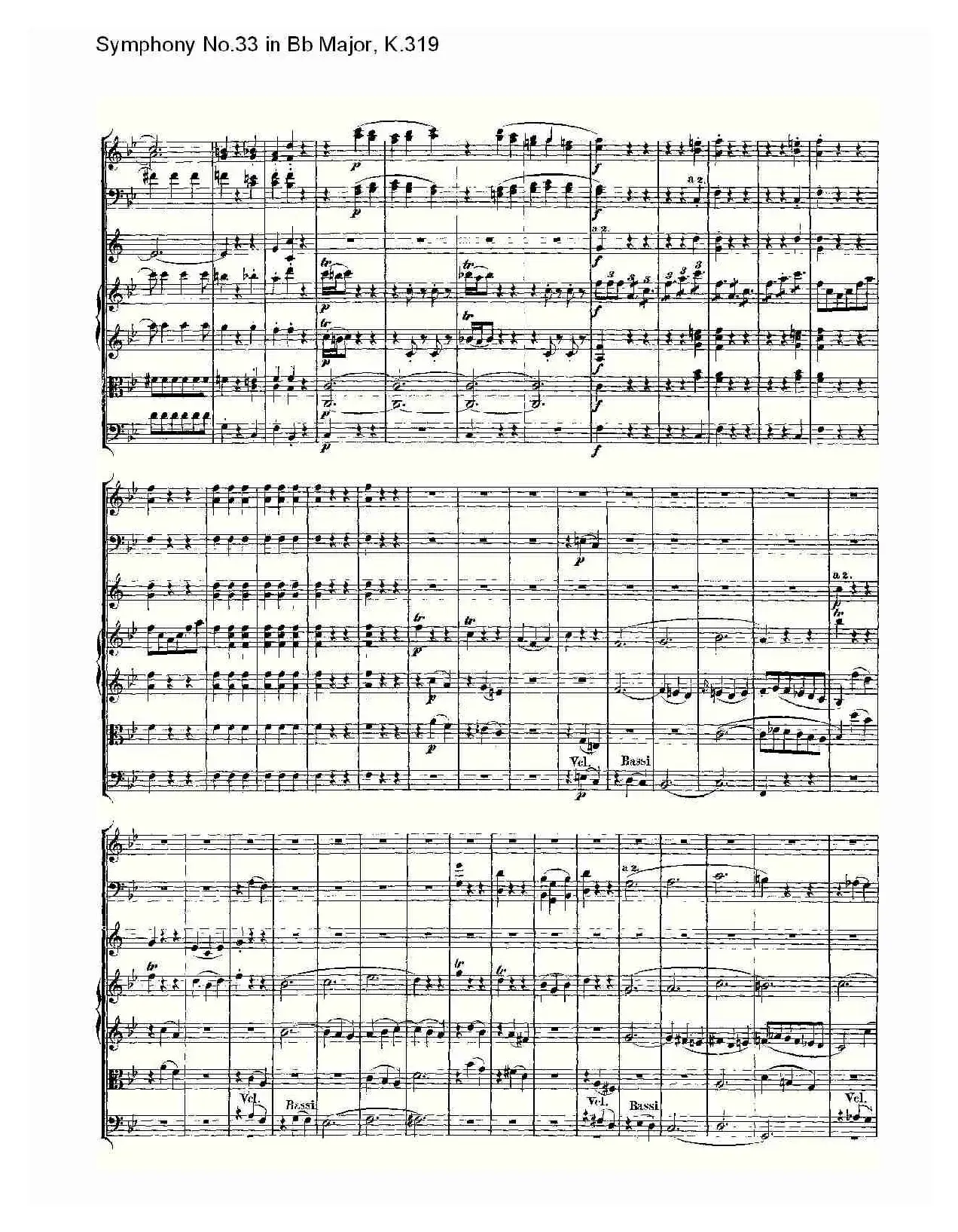 Symphony No.33 in Bb Major, K.319（Bb大调第三十三交响曲K.31）