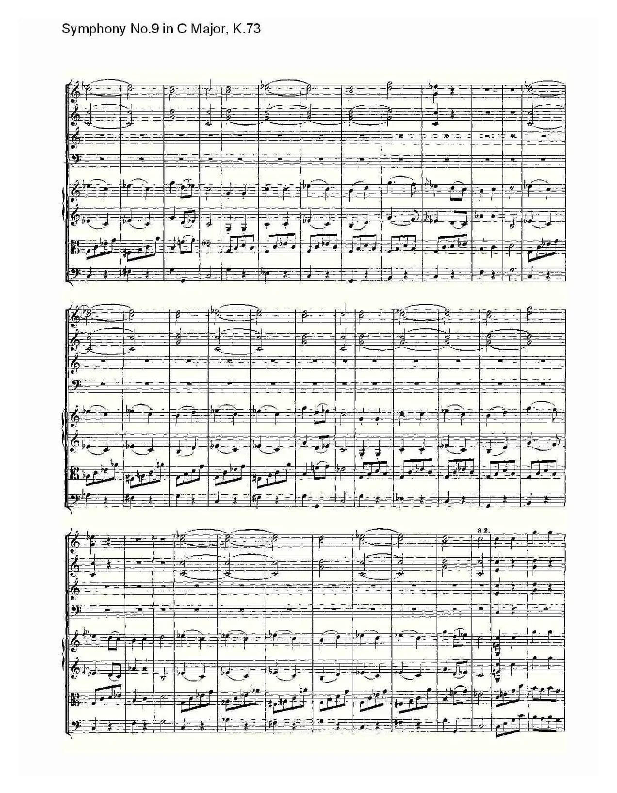 Symphony No.9 in C Major, K.73（C大调第九交响曲K.73）