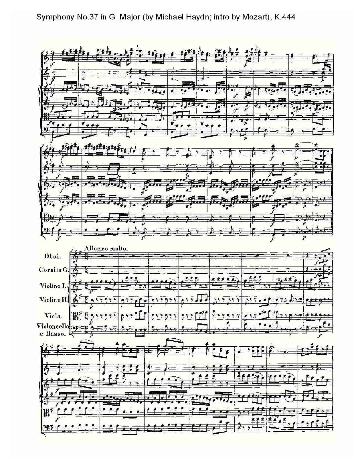 Symphony No.37 in G Major（G大调第三十七交响曲K.444）