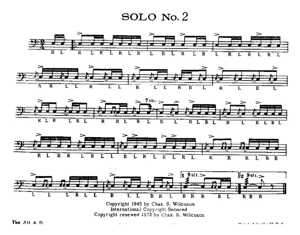 美国军鼓 SOLO No.1—5 （爵士鼓谱）