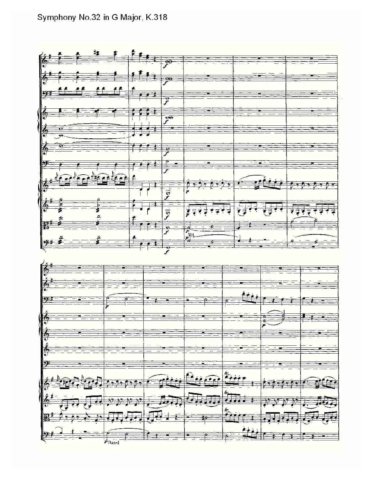 Symphony No.32 in G Major, K.318（G大调第三十二交响曲K.318）