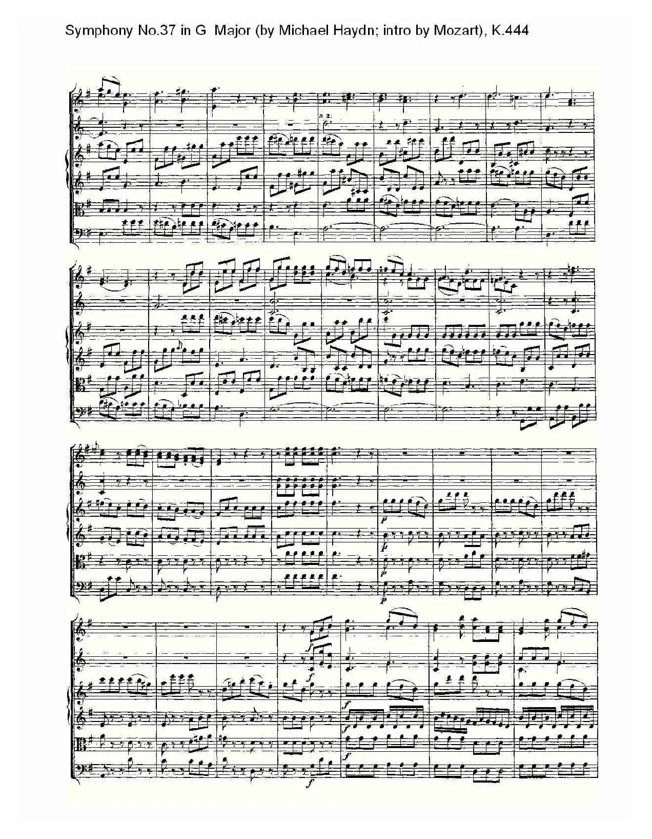 Symphony No.37 in G Major（G大调第三十七交响曲K.444）