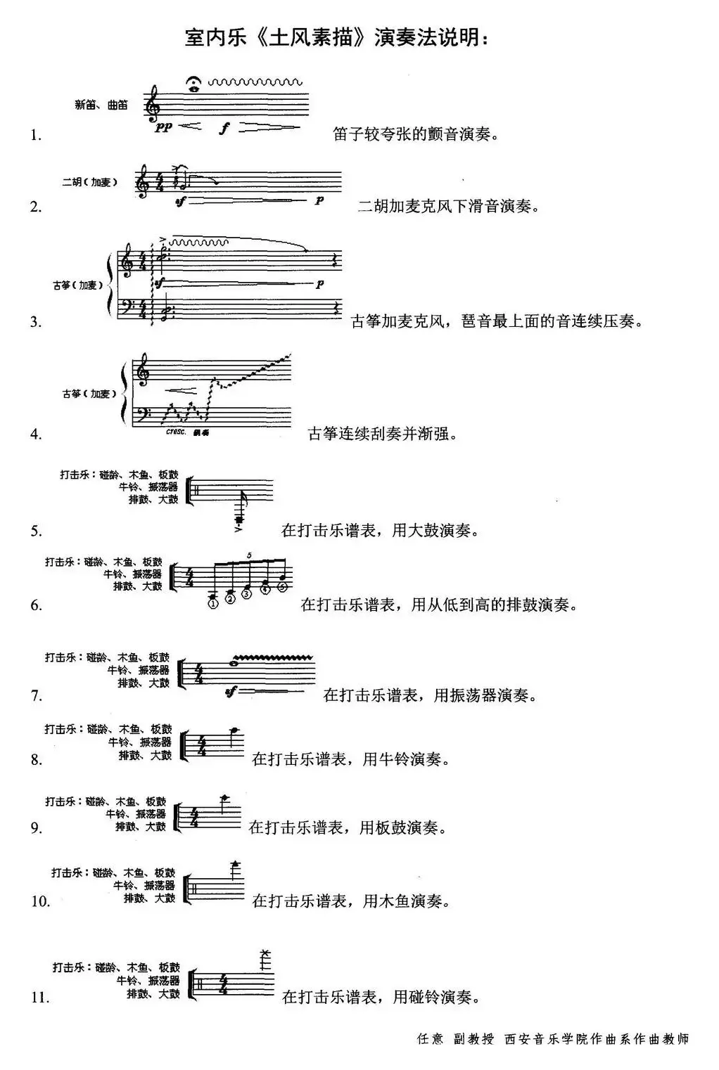 土风素描（为三件民族乐器与打击乐而作）