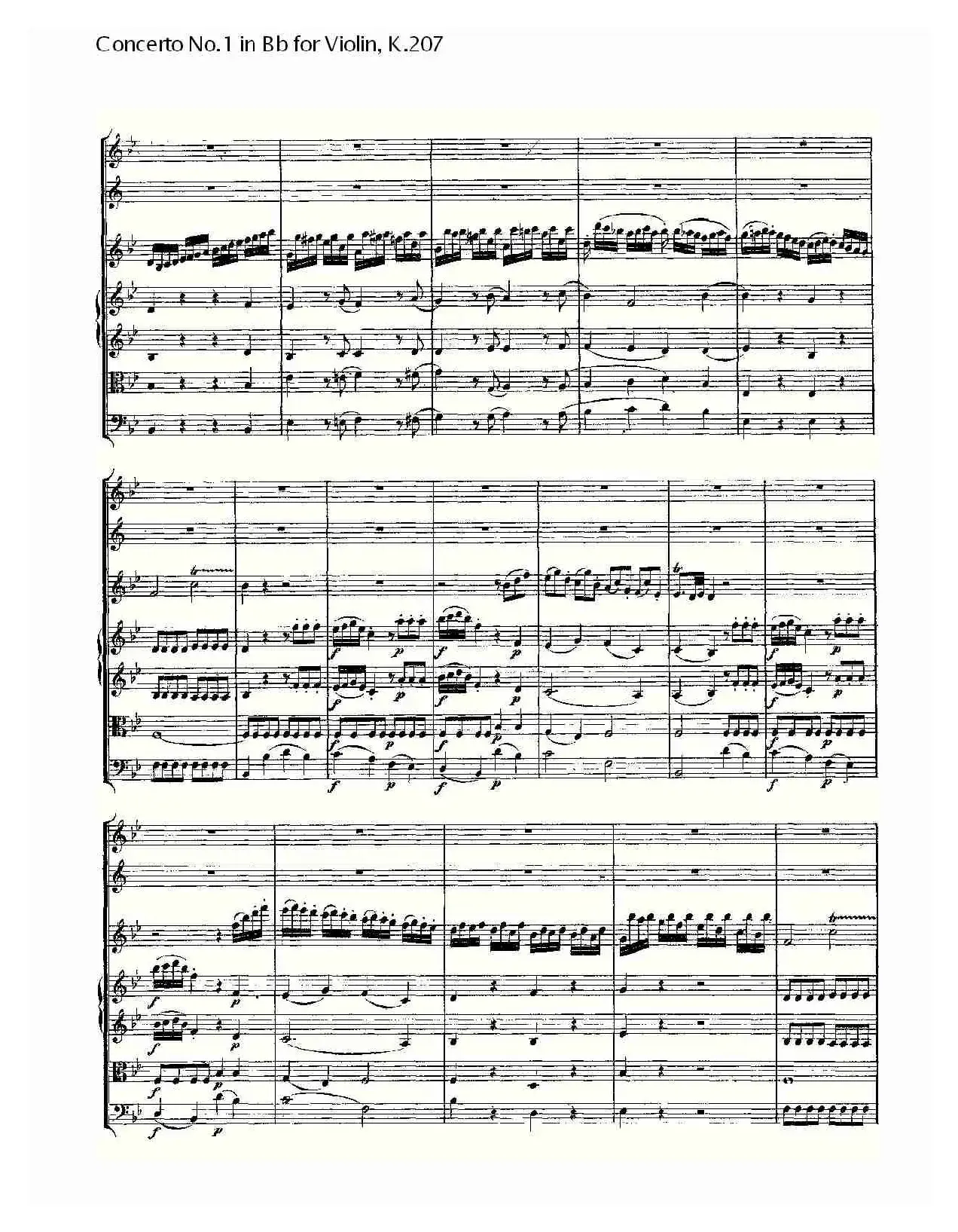 Concerto No.1 in Bb for Violin, K.207（Bb调小提琴第一协奏曲）