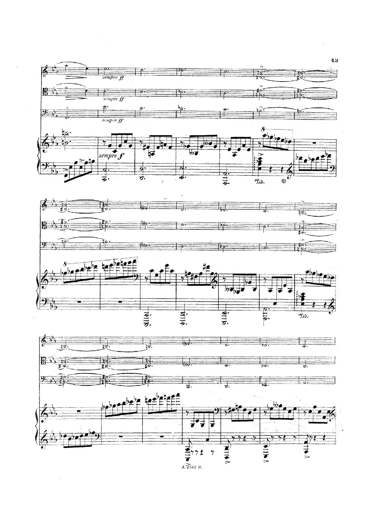 Piano Quartet No.2 in g Minor Op.45（g小调第二钢琴四重奏总谱）