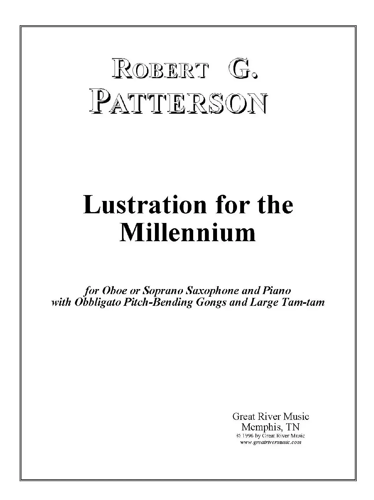 Lustration for The Millennium（双簧管独奏+钢琴伴奏）