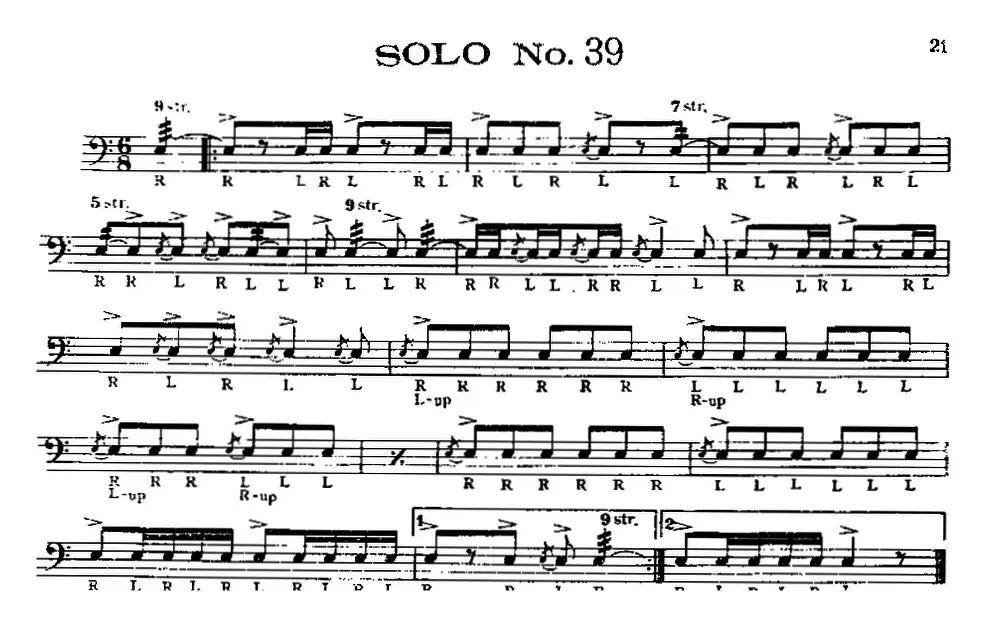 美国军鼓 SOLO No.36-40（爵士鼓谱）