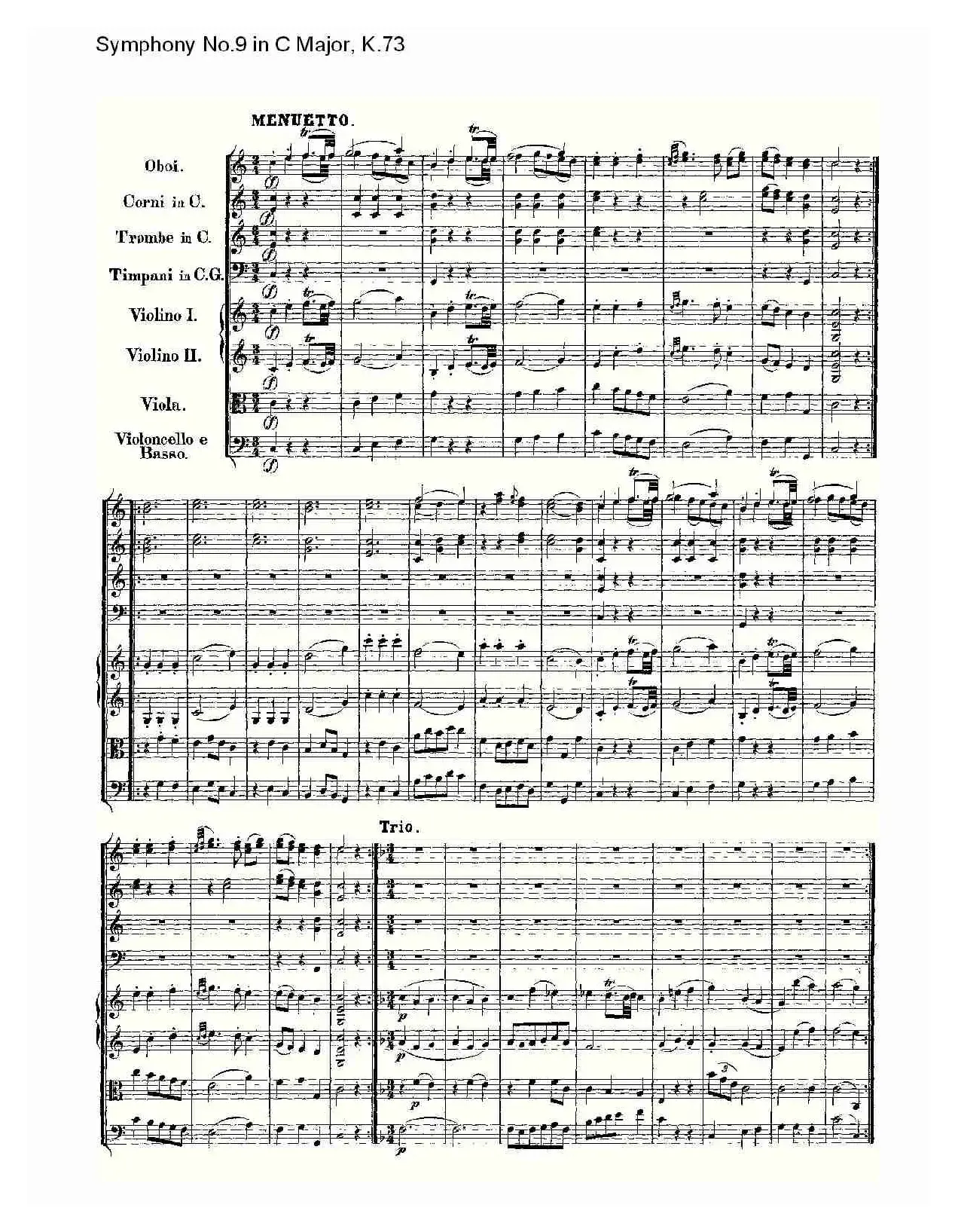 Symphony No.9 in C Major, K.73（C大调第九交响曲K.73）