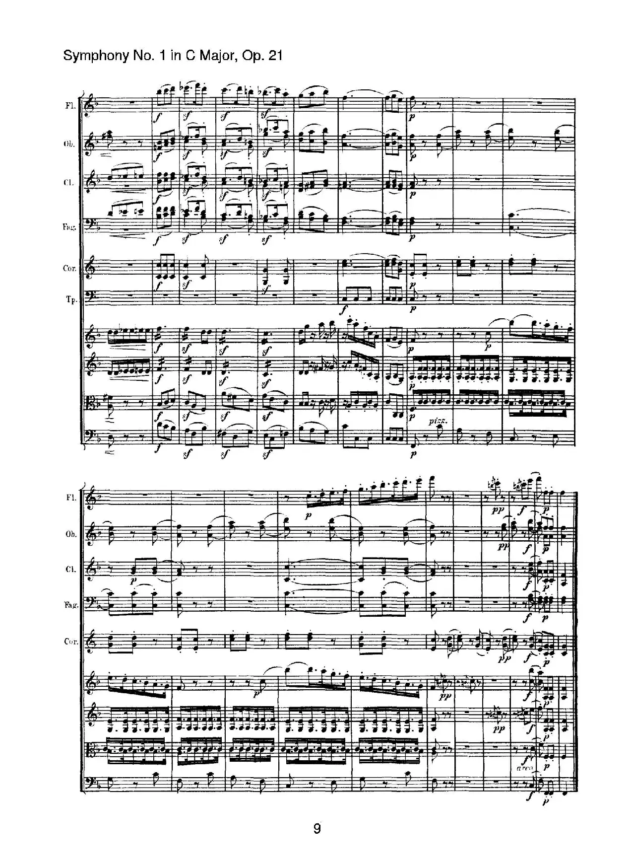 Symphony No.1 in C Major Op.21（Ⅱ）（交响乐总谱）