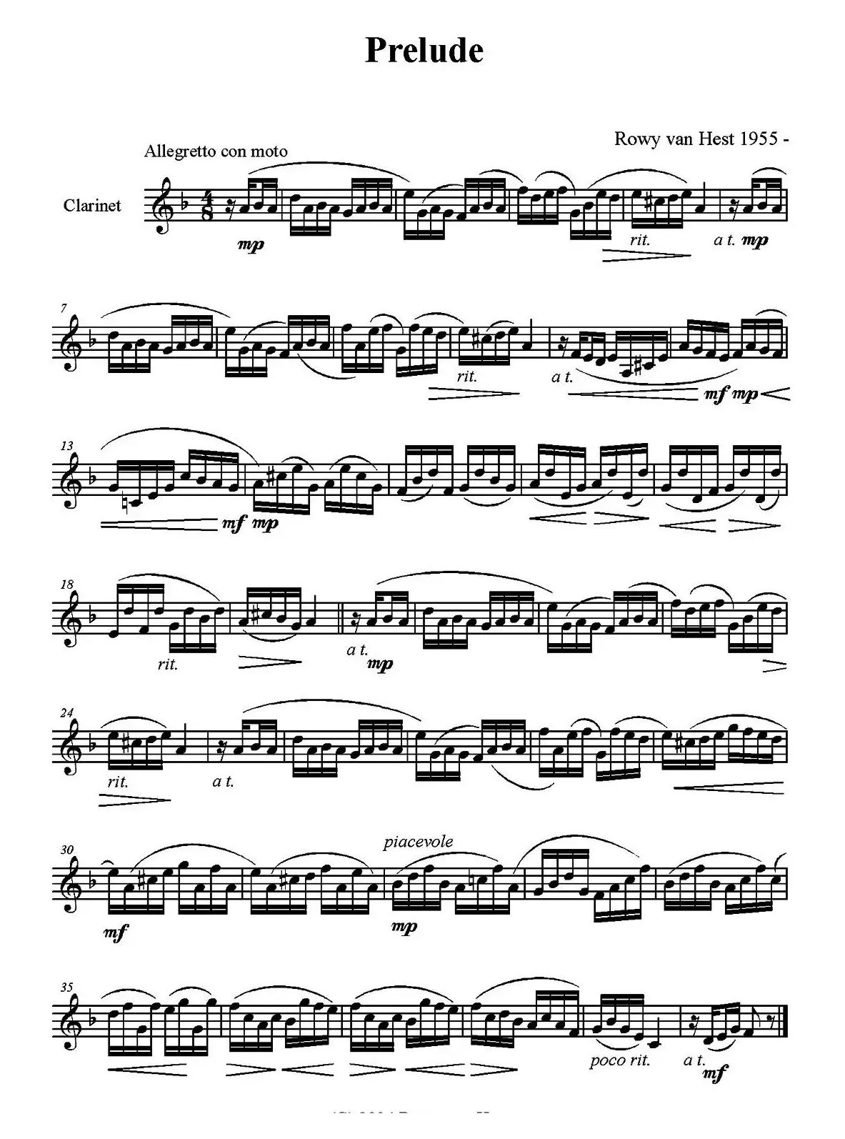Prelude（单簧管）