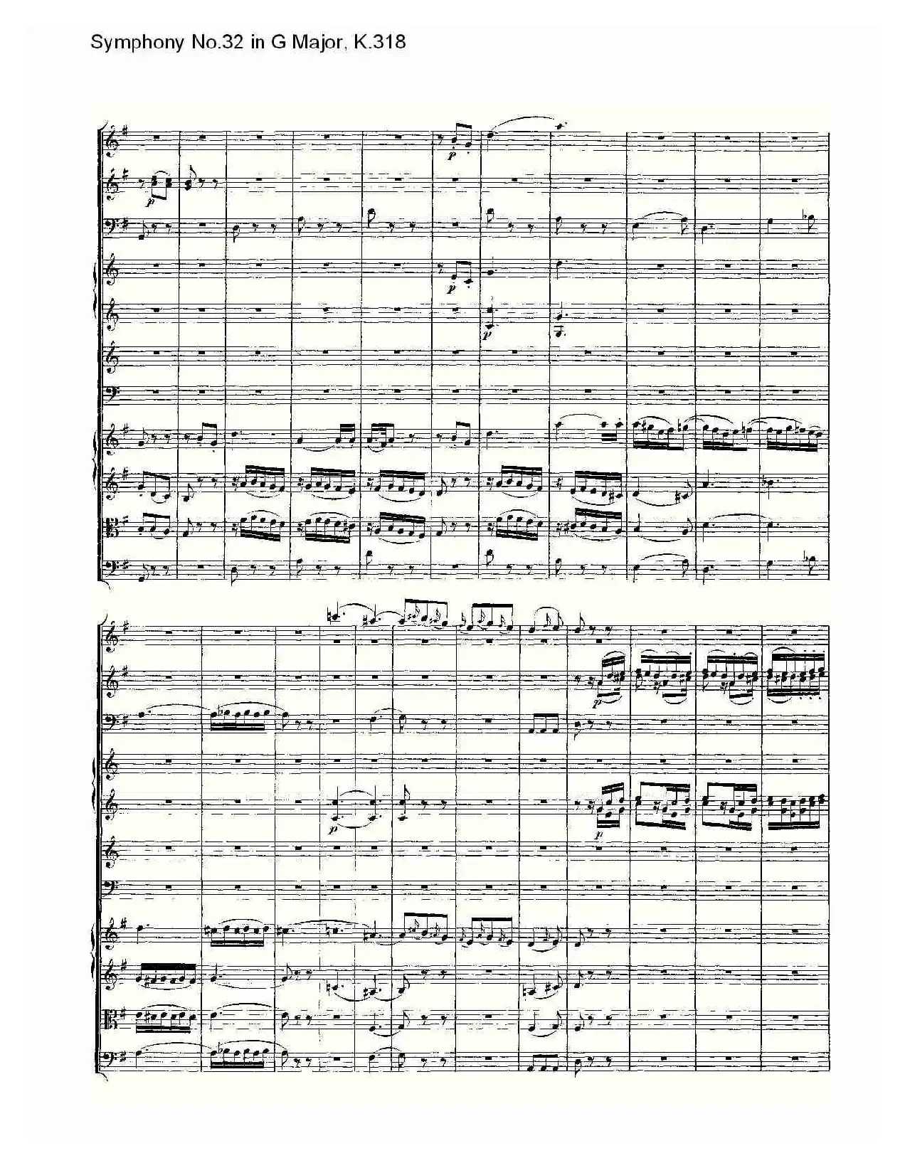 Symphony No.32 in G Major, K.318（G大调第三十二交响曲K.318）