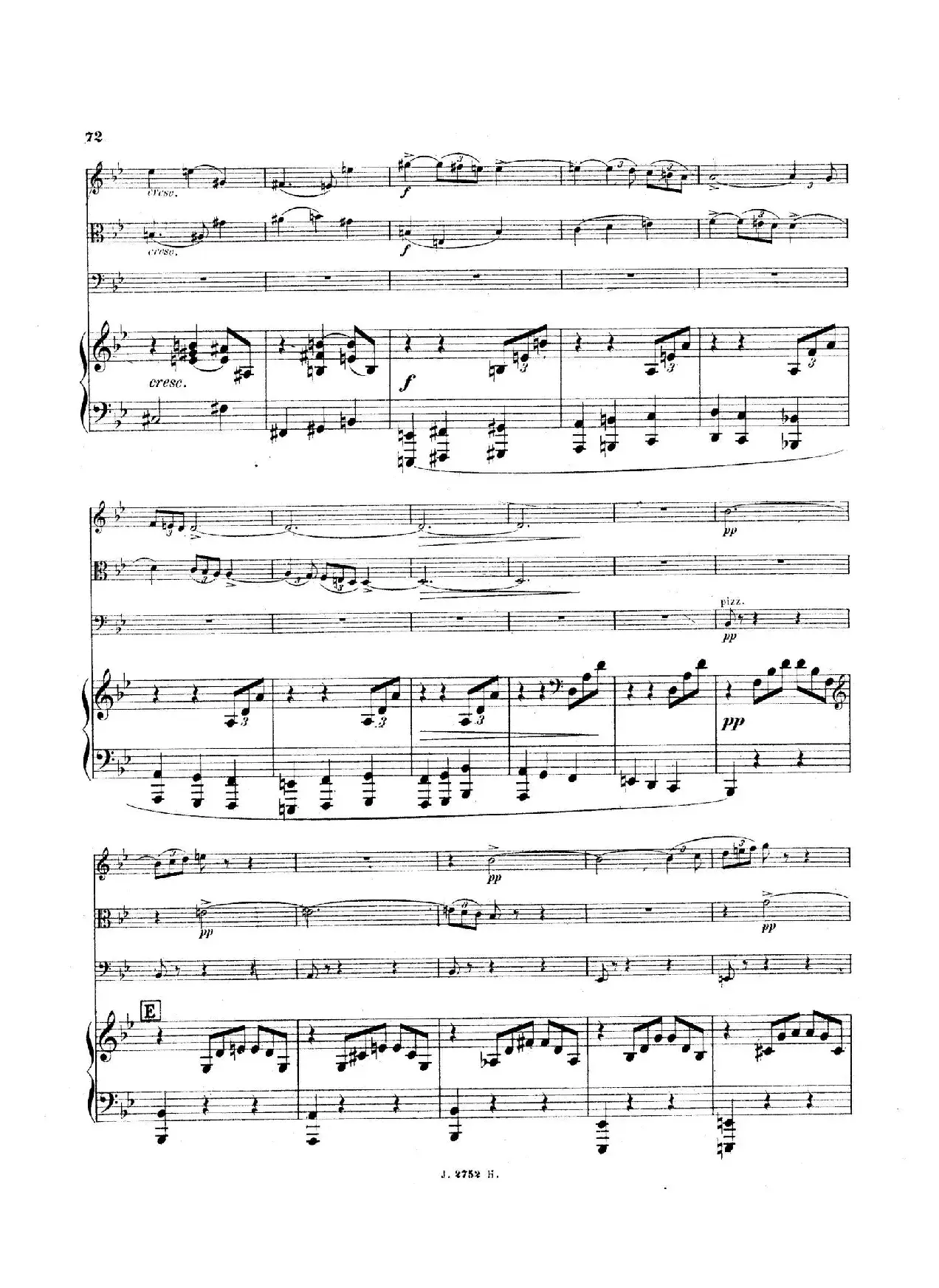 Piano Quartet No.2 in g Minor Op.45（g小调第二钢琴四重奏总谱）