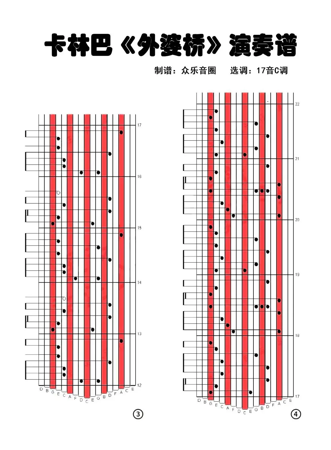 梦と叶桜（拇指琴卡林巴琴演奏谱）