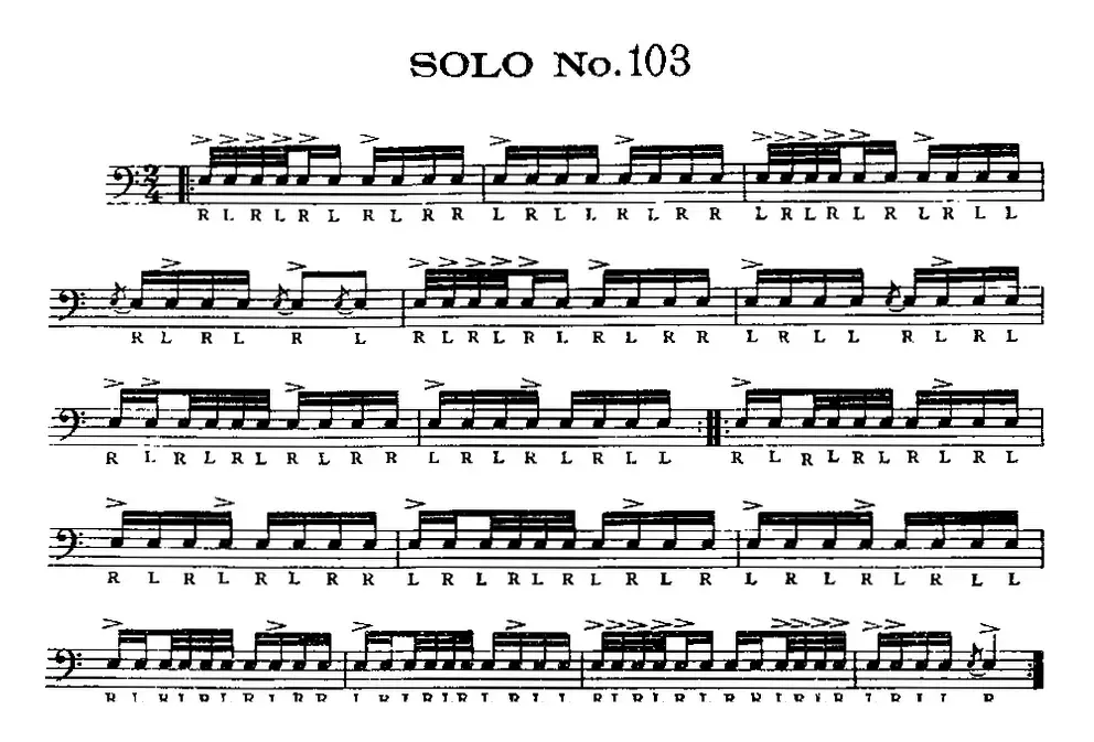 美国军鼓 SOLO No.101-105（爵士鼓谱）