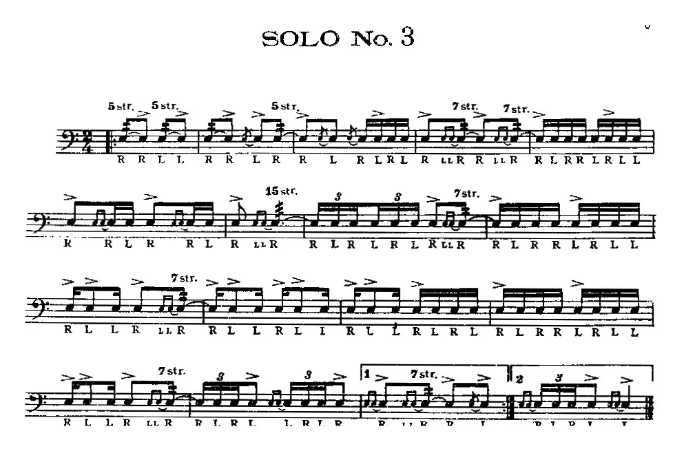 美国军鼓 SOLO No.1—5 （爵士鼓谱）