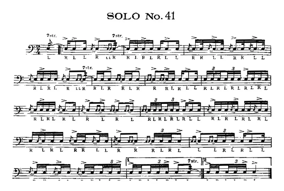 美国军鼓 SOLO No.41-45（爵士鼓谱）