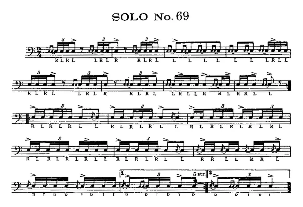 美国军鼓 SOLO No.66-70（爵士鼓谱）