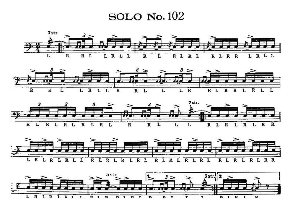 美国军鼓 SOLO No.101-105（爵士鼓谱）