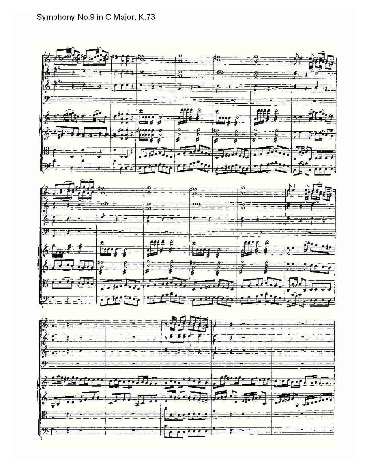 Symphony No.9 in C Major, K.73（C大调第九交响曲K.73）