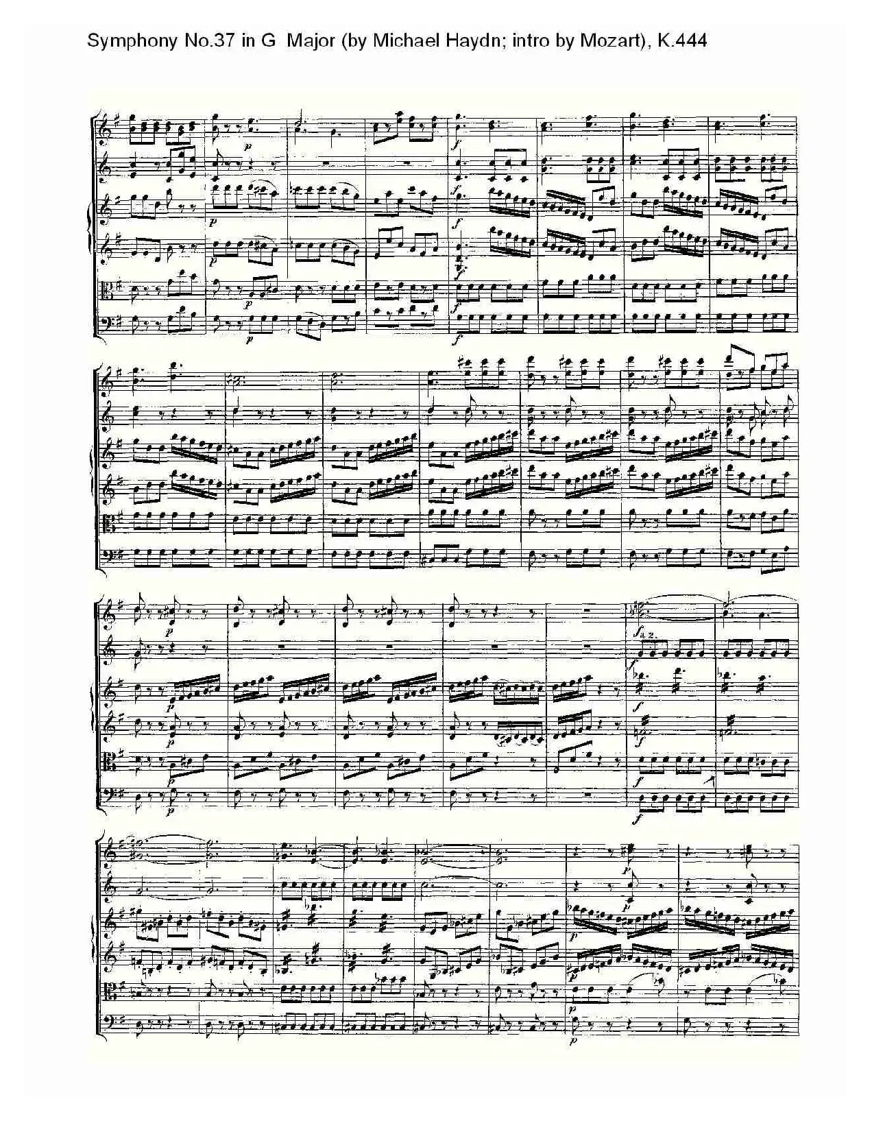 Symphony No.37 in G Major（G大调第三十七交响曲K.444）