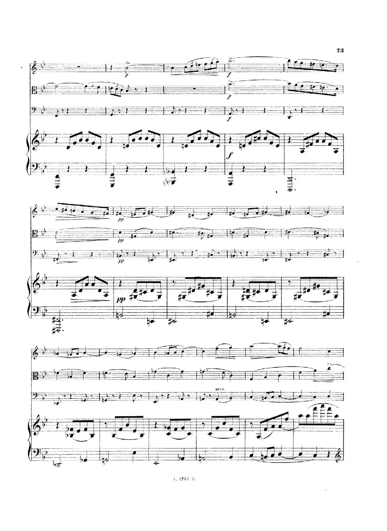 Piano Quartet No.2 in g Minor Op.45（g小调第二钢琴四重奏总谱）