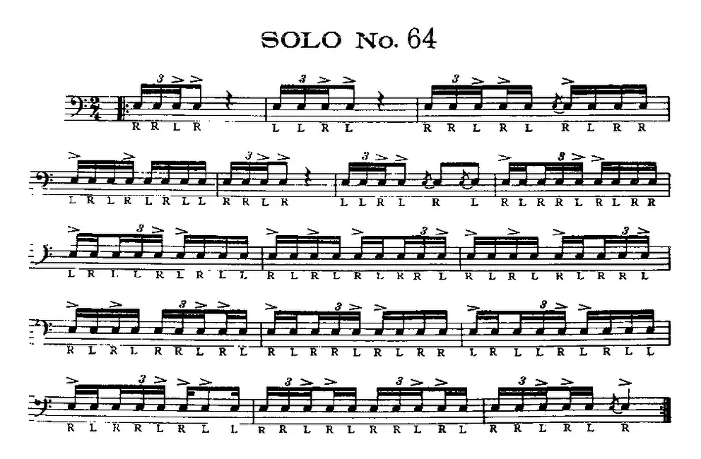 美国军鼓 SOLO No.61-65（爵士鼓谱）