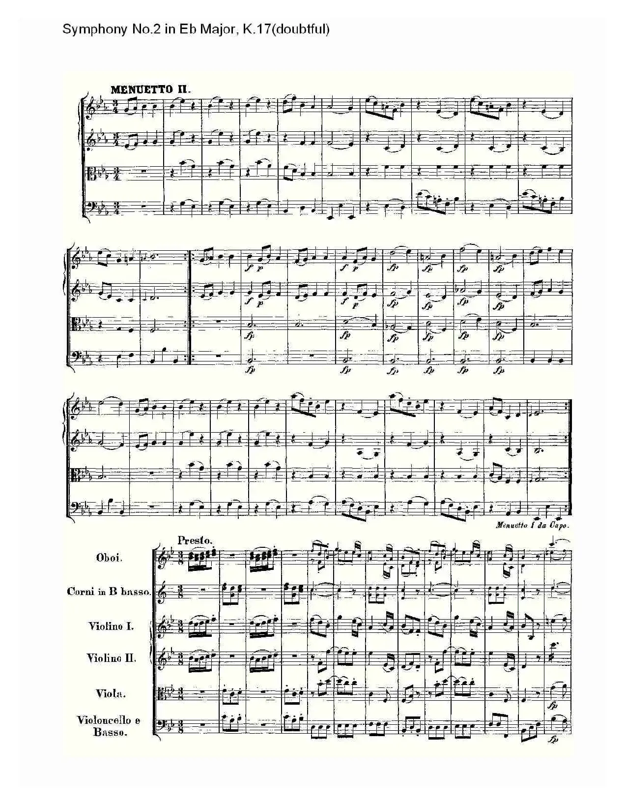 Symphony No.2 in Bb Major（doubtful))，K.1）