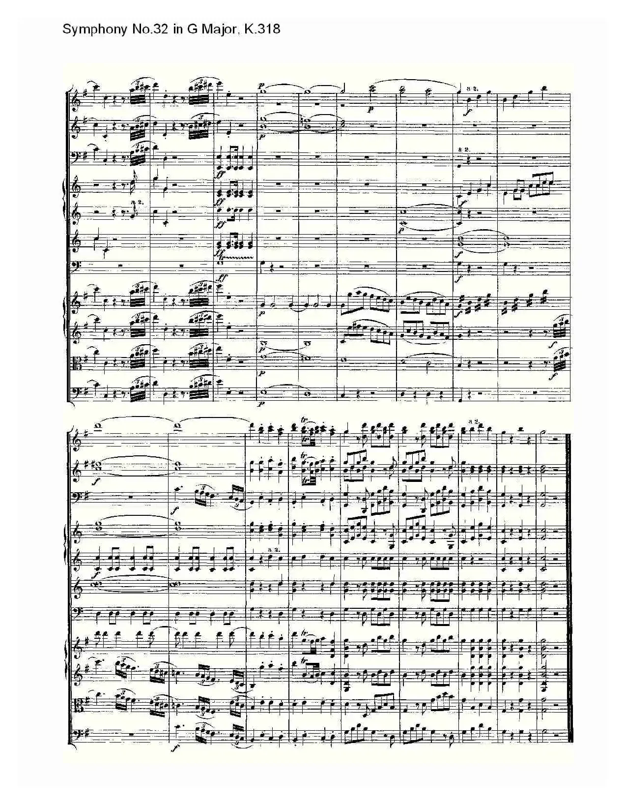 Symphony No.32 in G Major, K.318（G大调第三十二交响曲K.318）