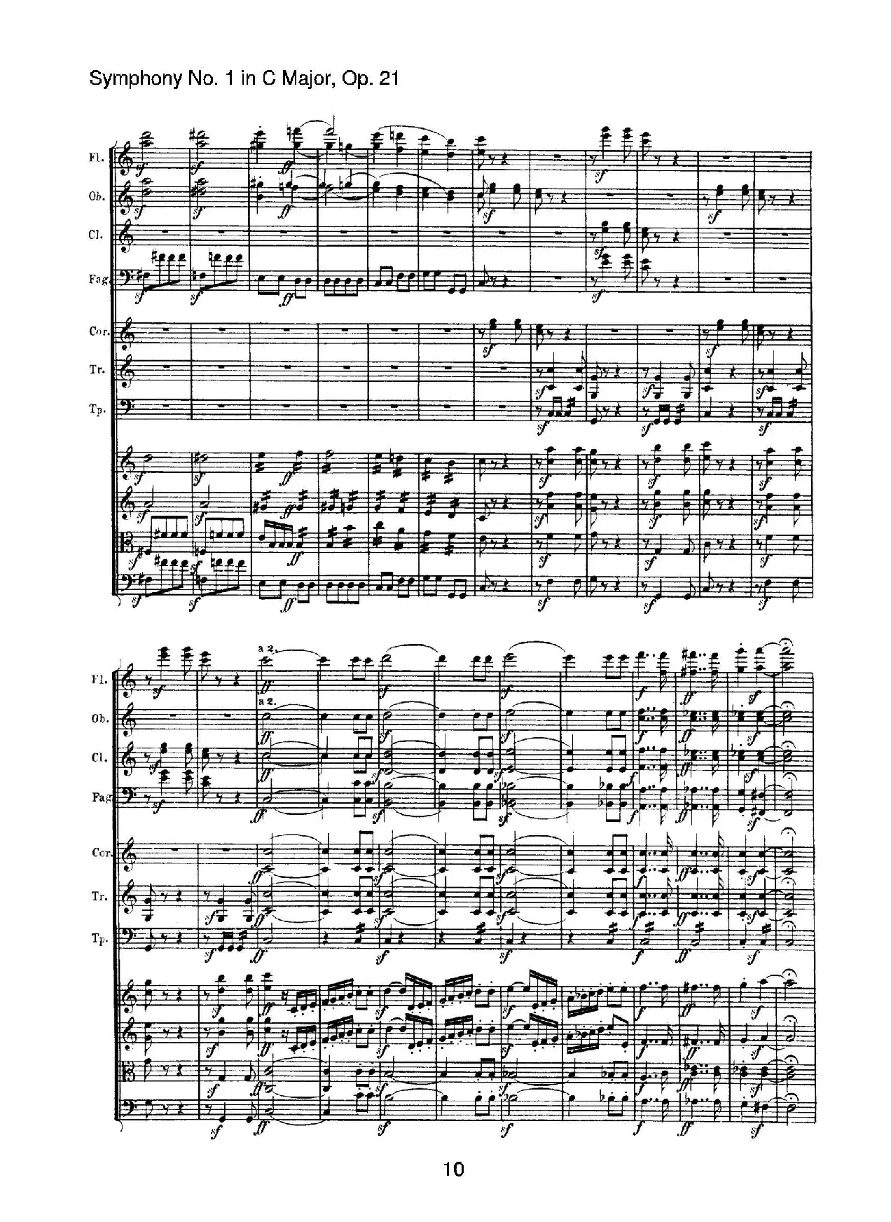 Symphony No.1 in C Major Op.21（Ⅳ）（交响乐总谱）