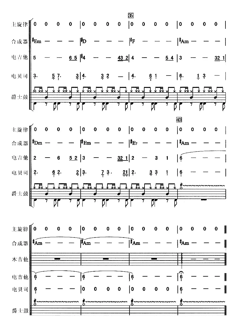 漫步人生路（吉特巴、电声乐队总谱）