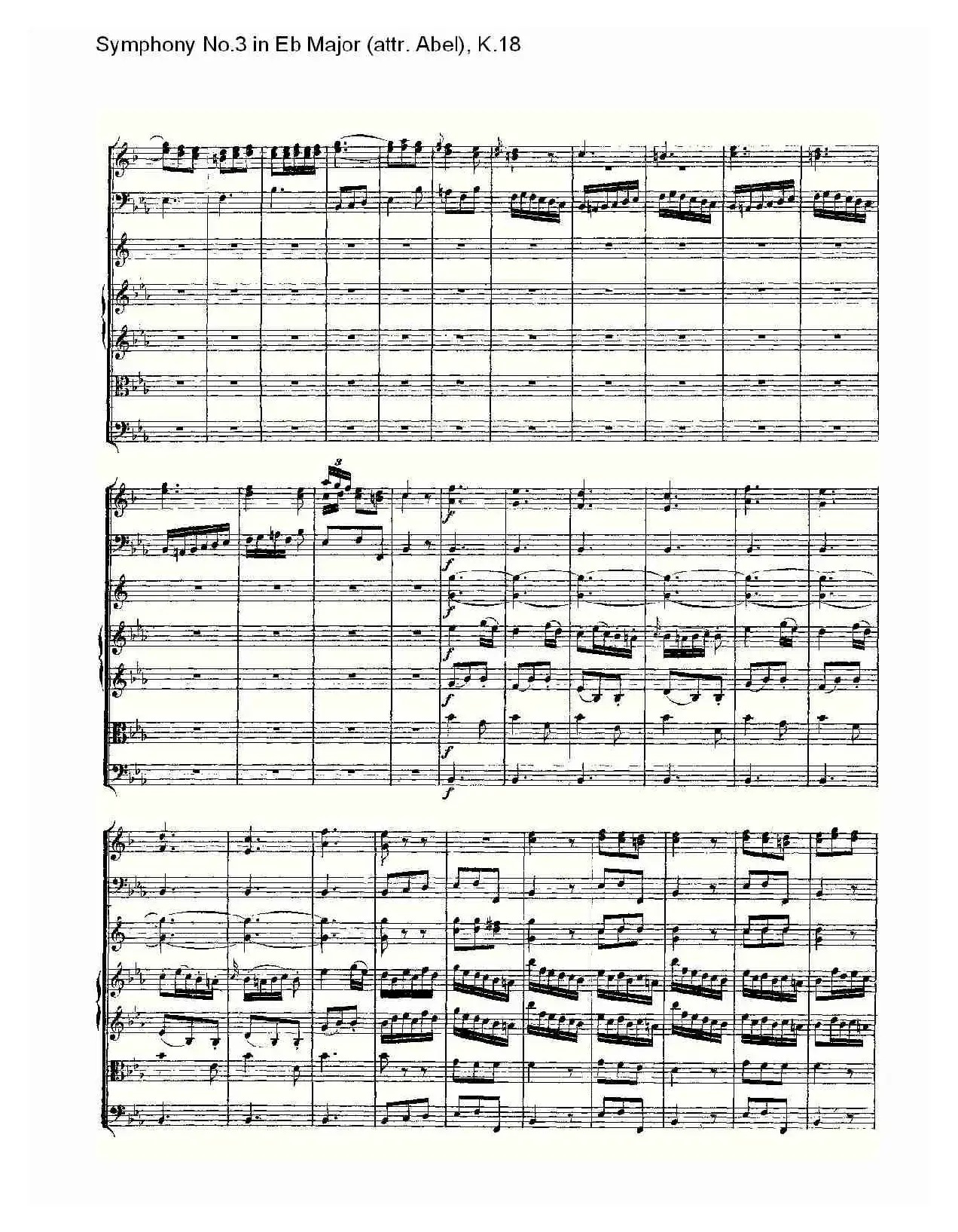 Symphony No.3 in Eb Major（attr. Abel)， K.1）