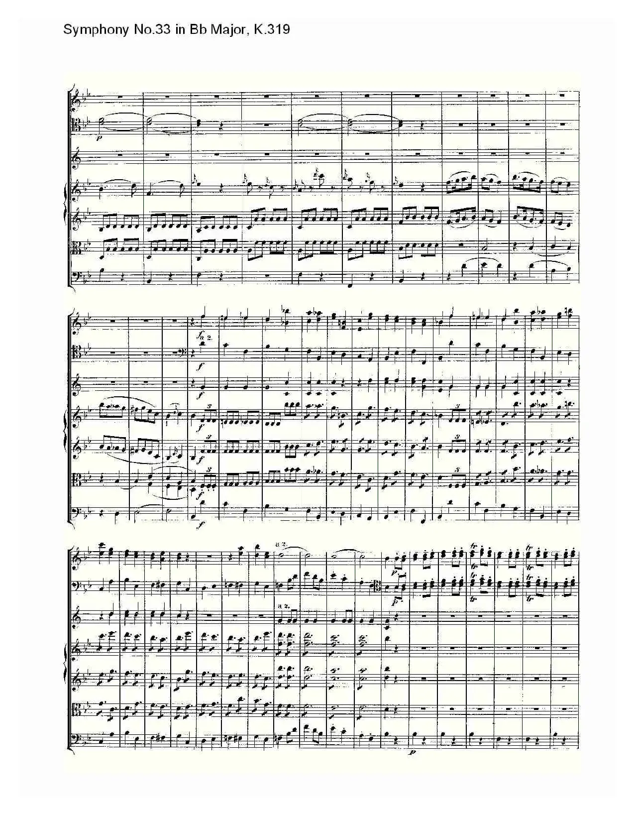 Symphony No.33 in Bb Major, K.319（Bb大调第三十三交响曲K.31）