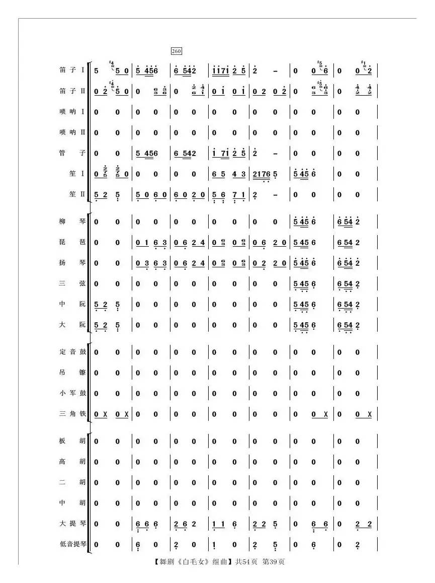 舞剧《白毛女》组曲（民族管弦乐合奏）