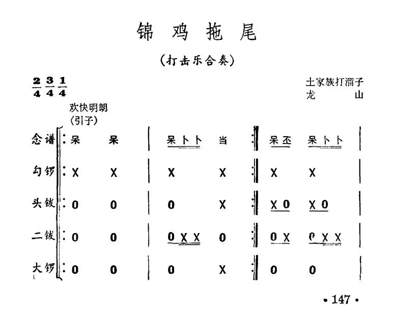 锦鸡拖尾（打击乐合奏）