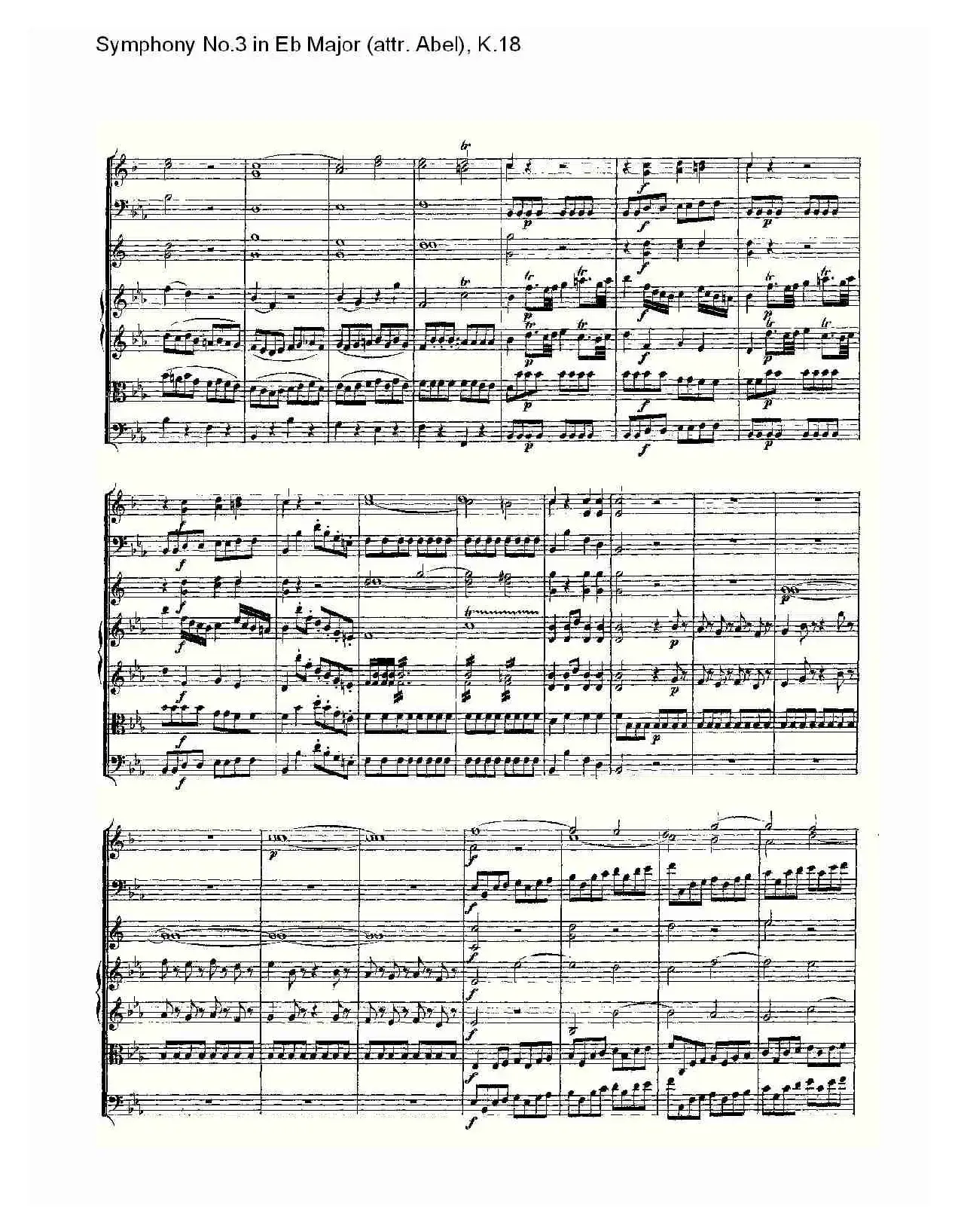 Symphony No.3 in Eb Major（attr. Abel)， K.1）