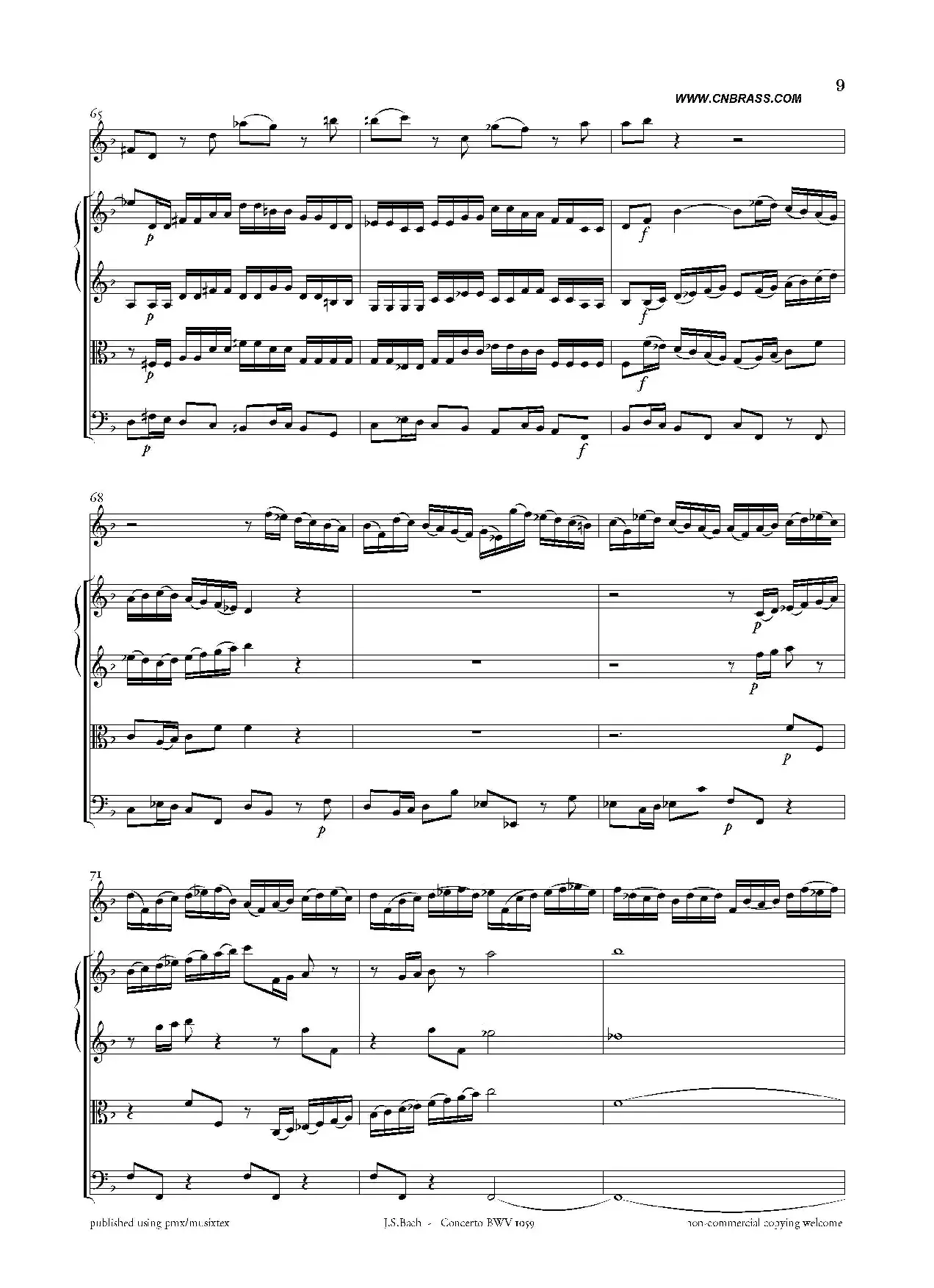 Concerto BWV 1059（双簧管与弦乐D小调协奏曲）