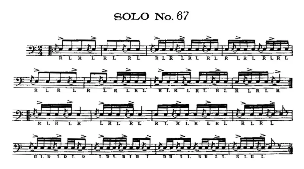 美国军鼓 SOLO No.66-70（爵士鼓谱）