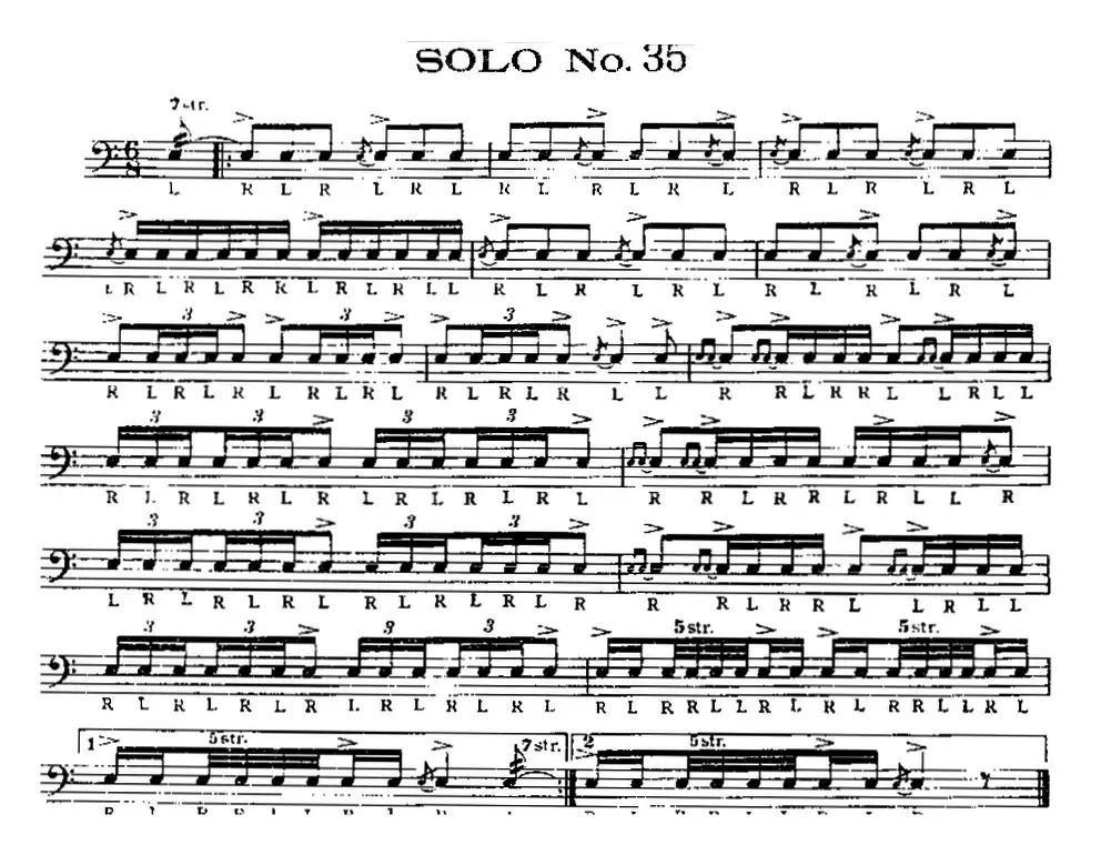 美国军鼓 SOLO No.31-35（爵士鼓谱）