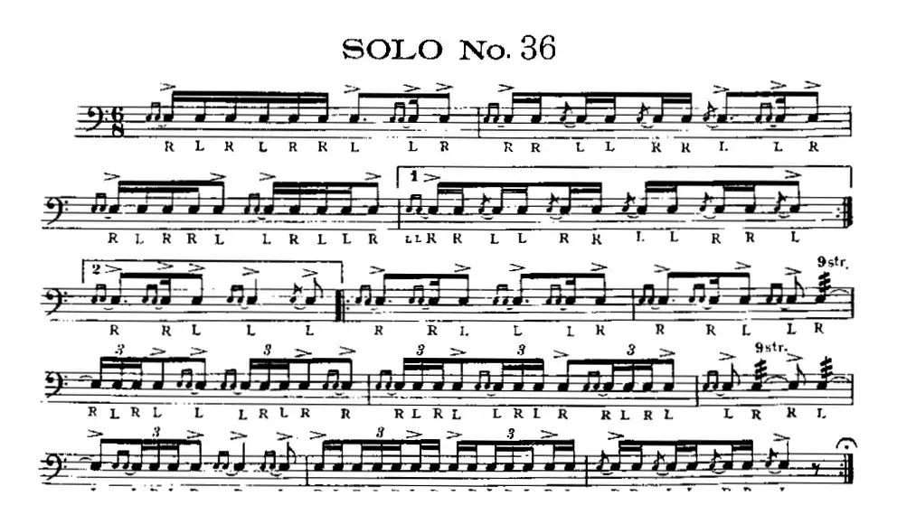 美国军鼓 SOLO No.36-40（爵士鼓谱）