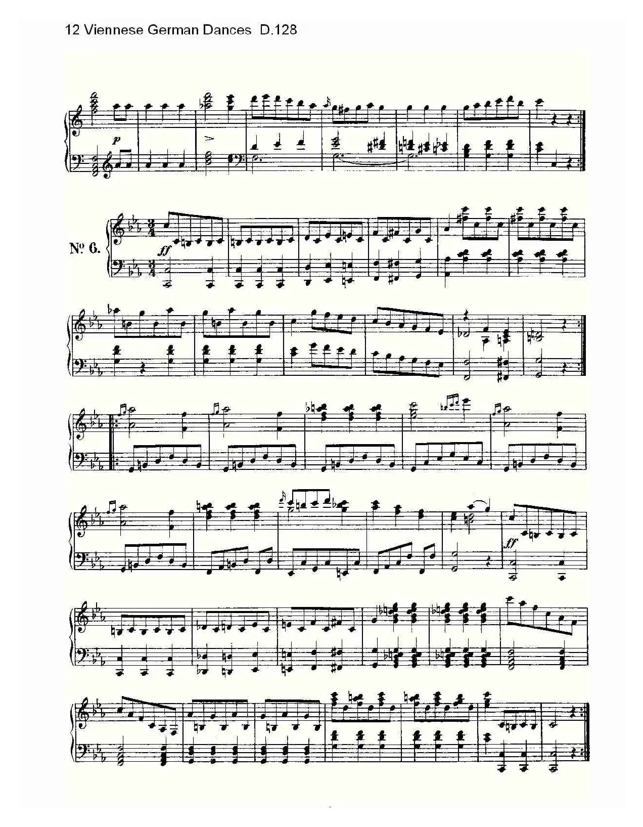 12 Viennese German Dances D.128（12德国维也纳舞曲D.128）