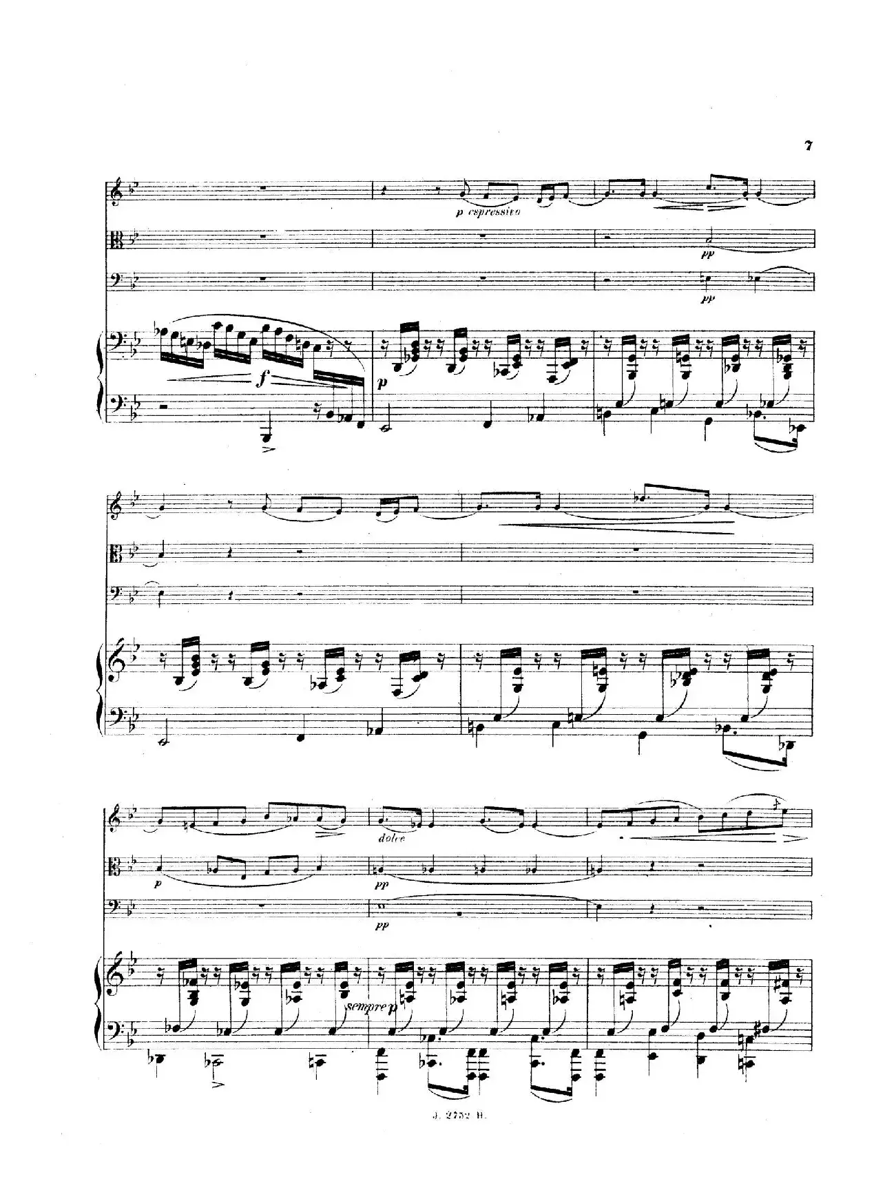 Piano Quartet No.2 in g Minor Op.45（g小调第二钢琴四重奏总谱）