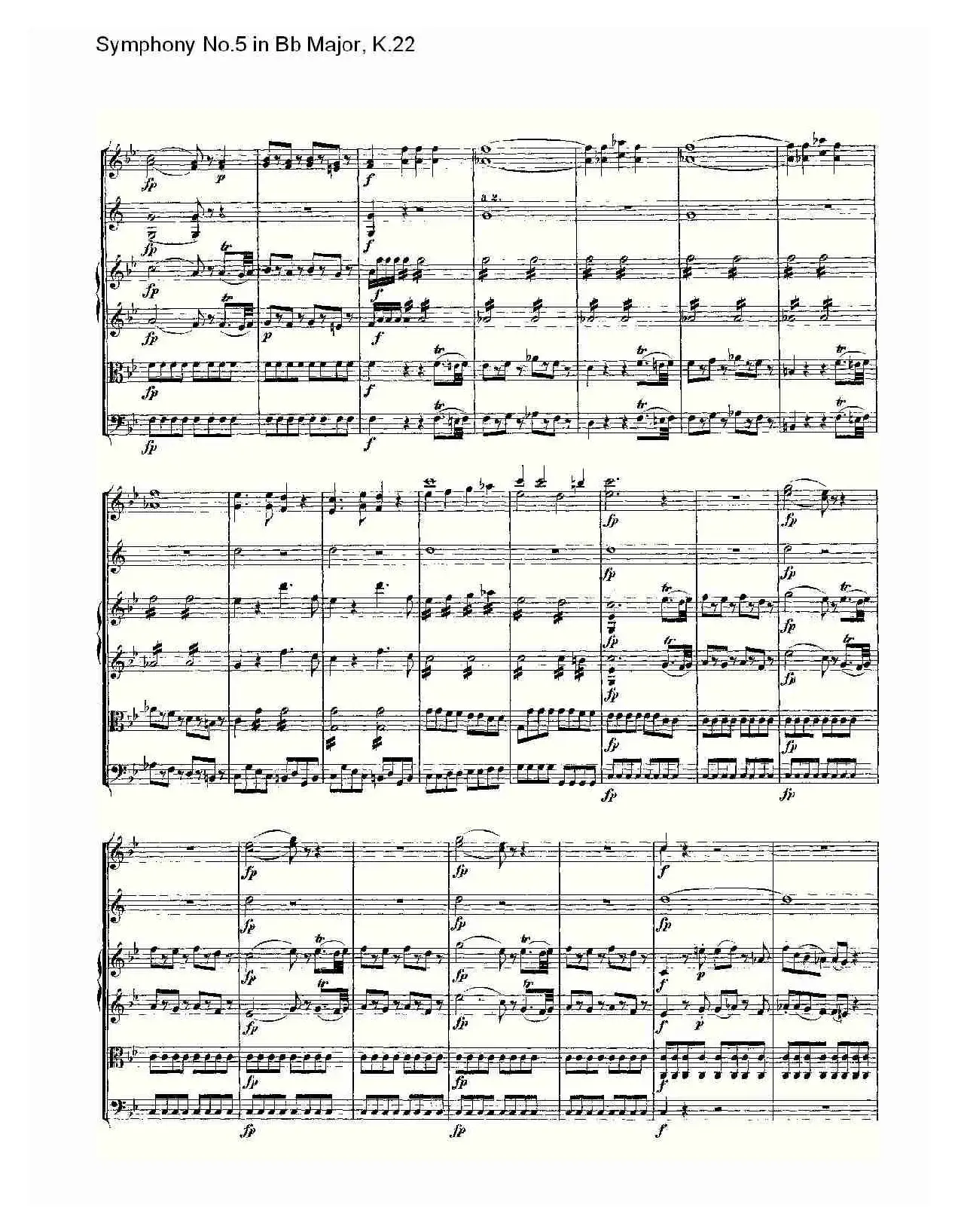 Symphony No.5 in Bb Major, K.22（Bb大调第五交响曲K.22）