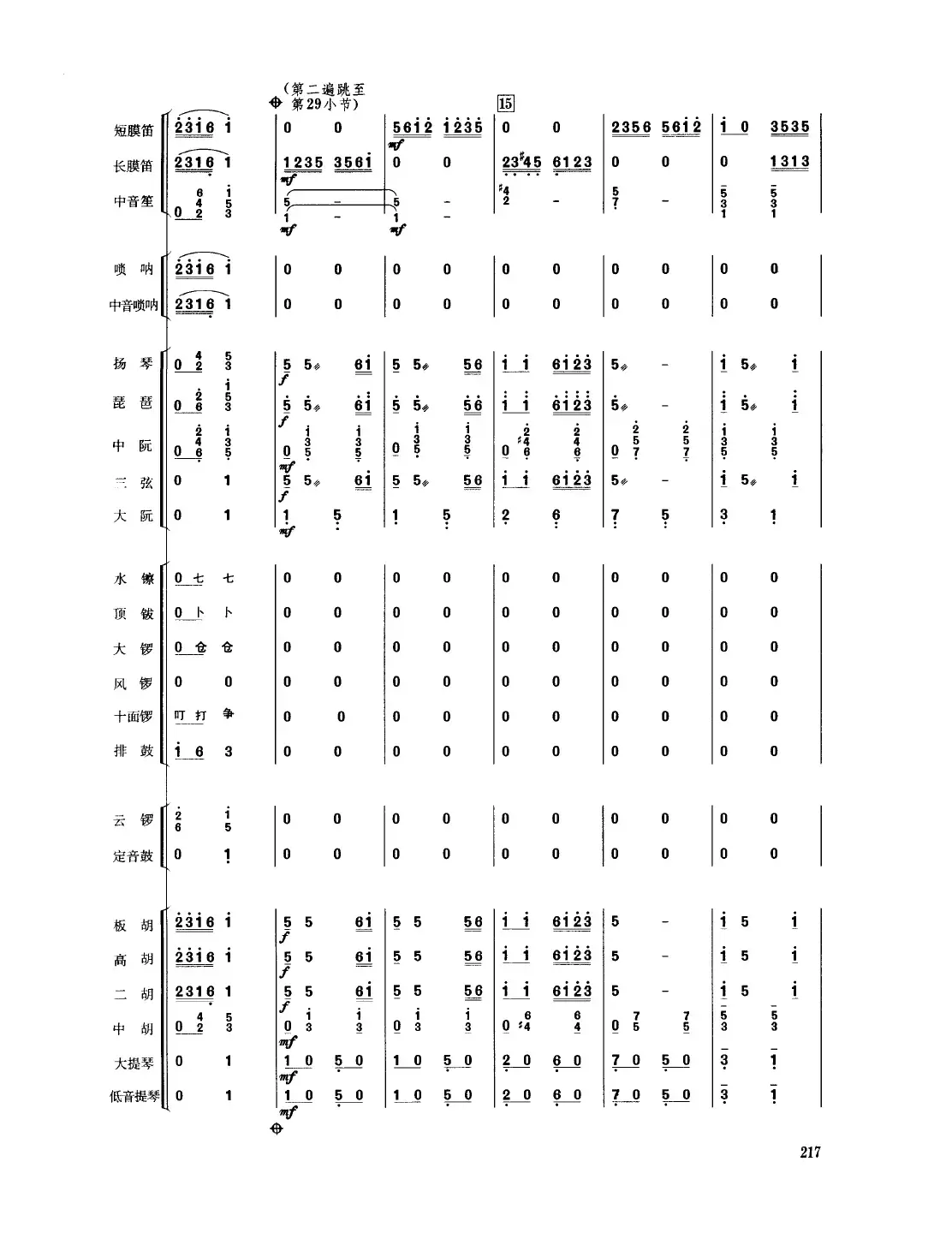 丰收锣鼓（民乐合奏总谱）