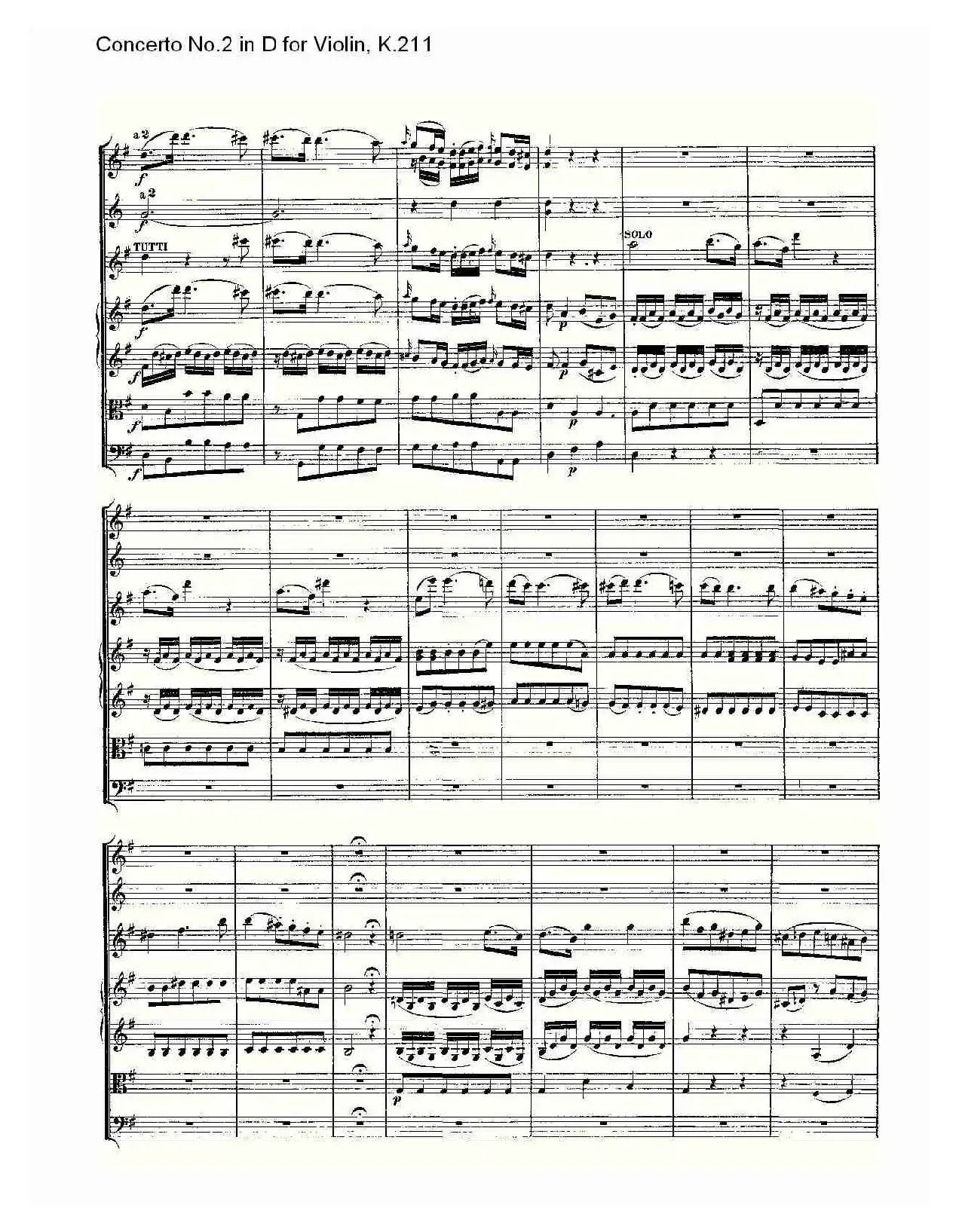 Concerto No.2 in D for Violin, K.211（D调小提琴第二协奏曲, ）