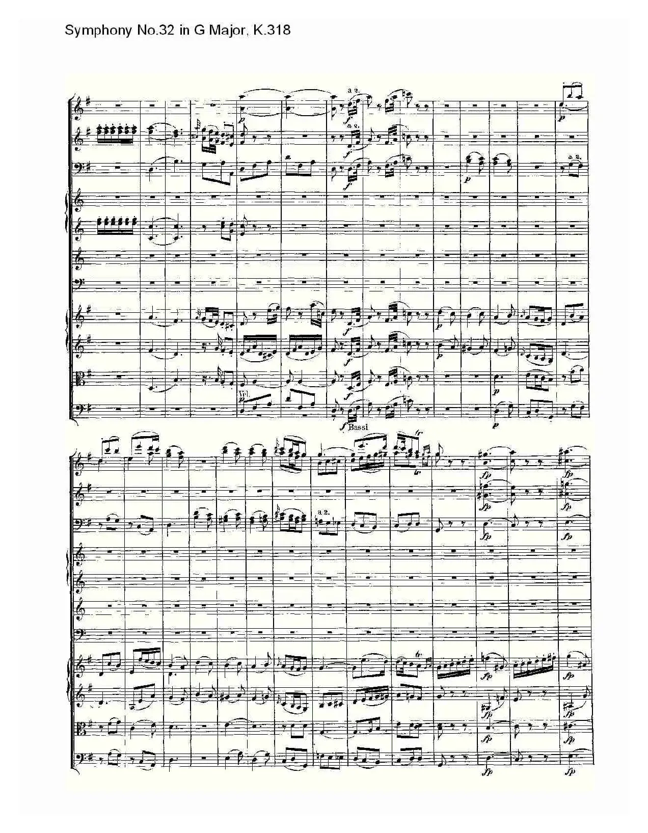 Symphony No.32 in G Major, K.318（G大调第三十二交响曲K.318）