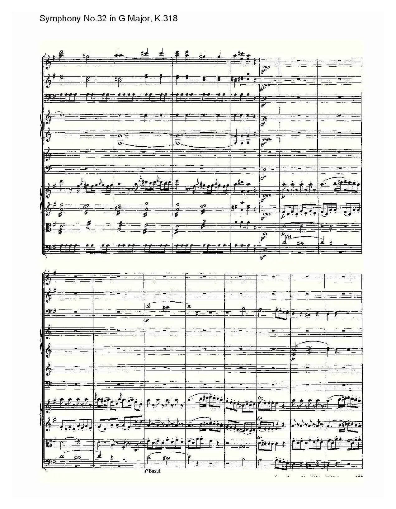 Symphony No.32 in G Major, K.318（G大调第三十二交响曲K.318）