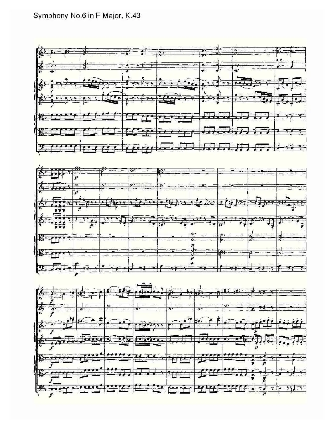 Symphony No.6 in F Major, K.43（F大调第六交响曲K.43）