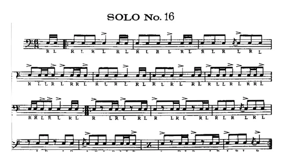 美国军鼓 SOLO No.16-20（爵士鼓谱）